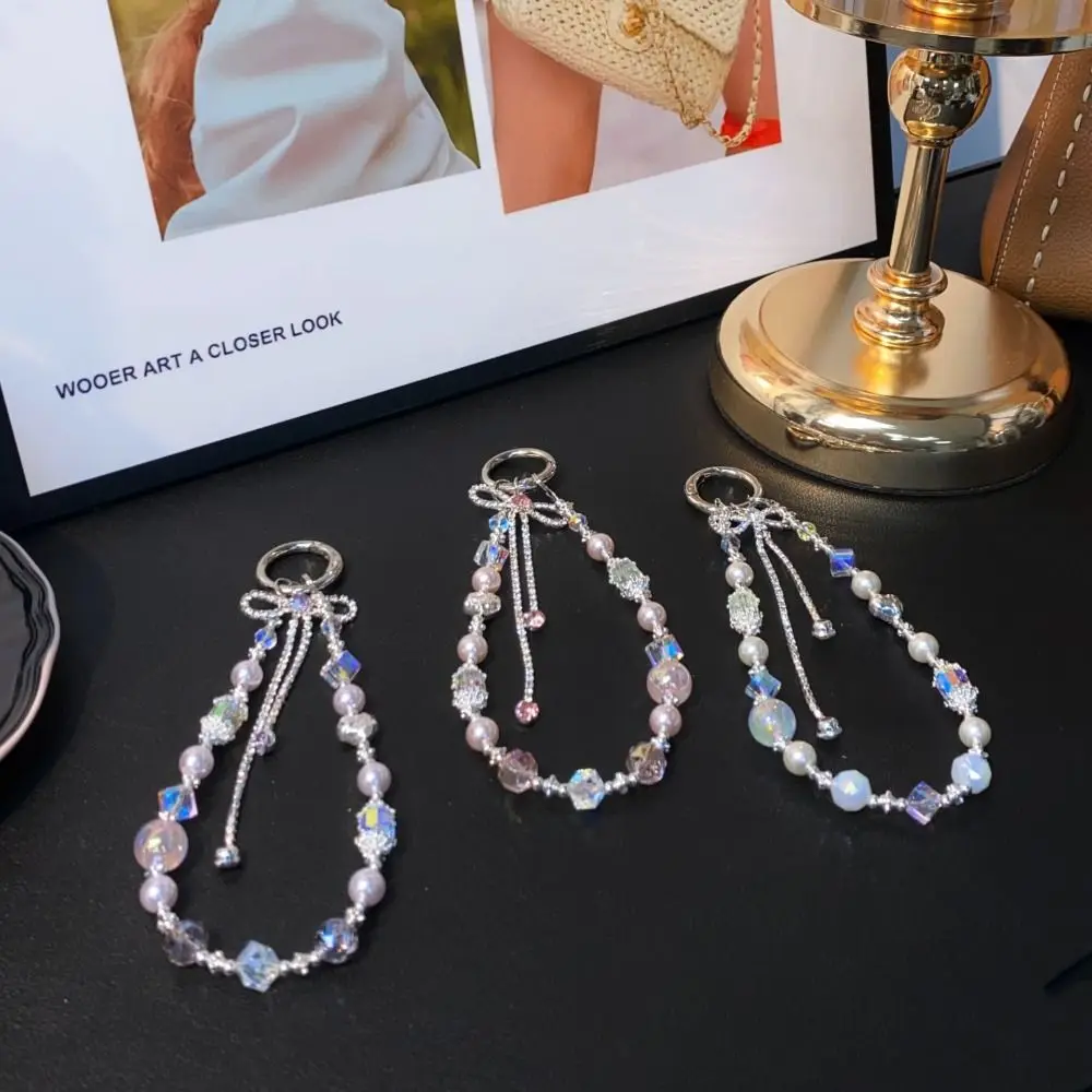 

Цепочка для телефона с бахромой и бантом, ремешок-шнурок для телефона с защитой от потери, бисерный брелок-подвеска для девочек, рождественские подарки