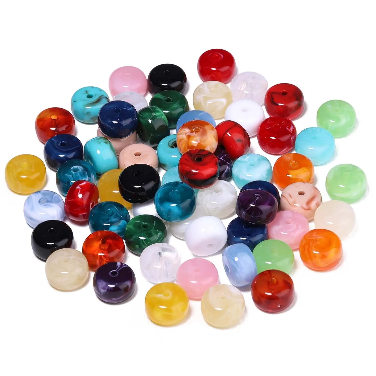 Farbige Acryl-Flachperlen 9x14mm Lose Spacer-Rondelle-Perlen für DIY-Ohrringe, Armbänder, Halsketten und Schmuckherstellung Zubehör – Detail 25
