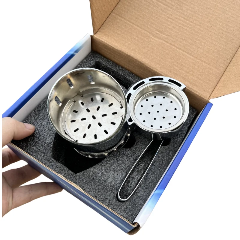 البيضاوي الشيشة مجموعة صحون كوب شكل سبائك الألومنيوم الشيشة الحرارة حارس Magement نظام حامل الفحم مع كليب