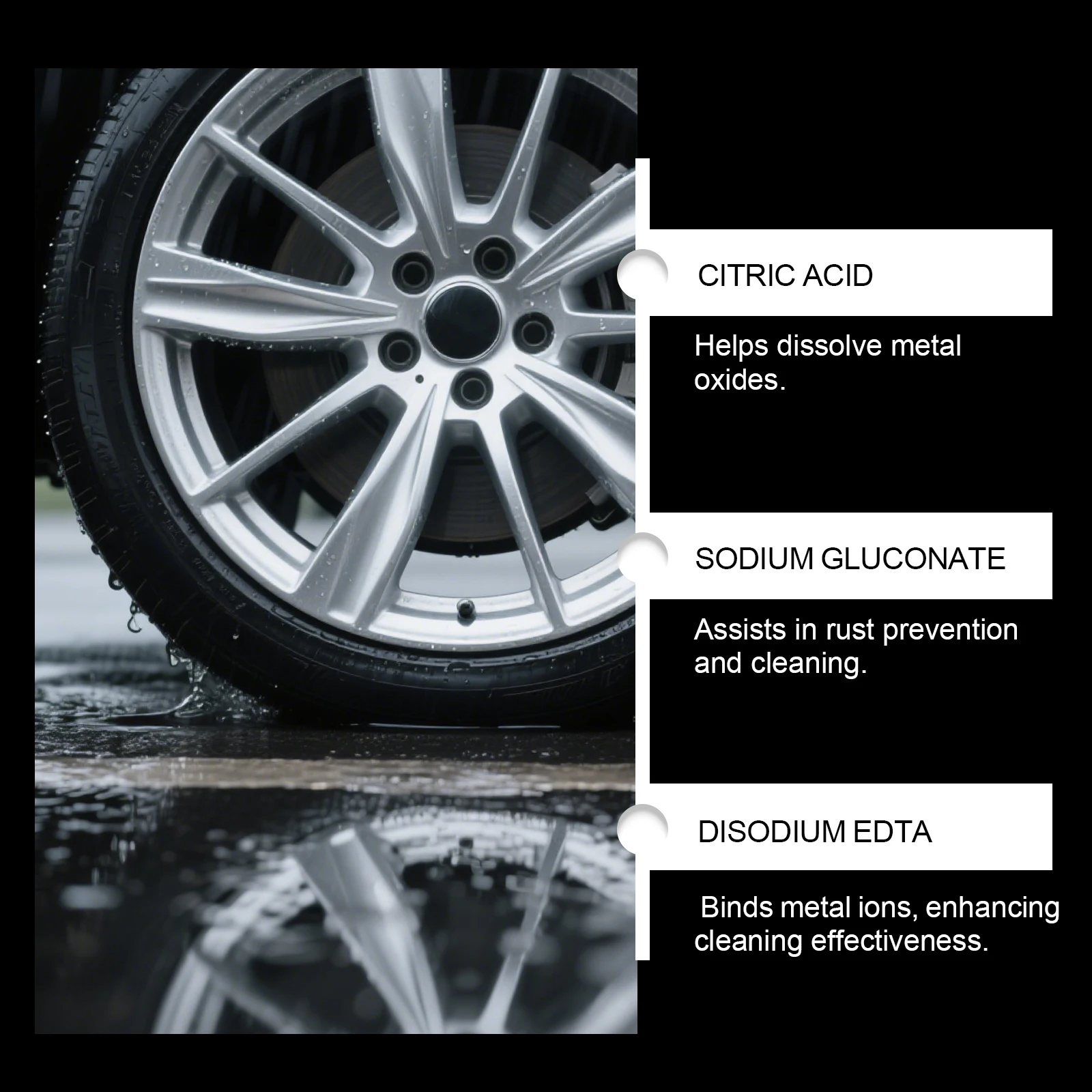 Car Wheel Rim Cleaner Spray Powerful Rust Remover for Alloy Rims & Hubcaps Brake Dust Dissolver Anti-Corrosion Shine Protection