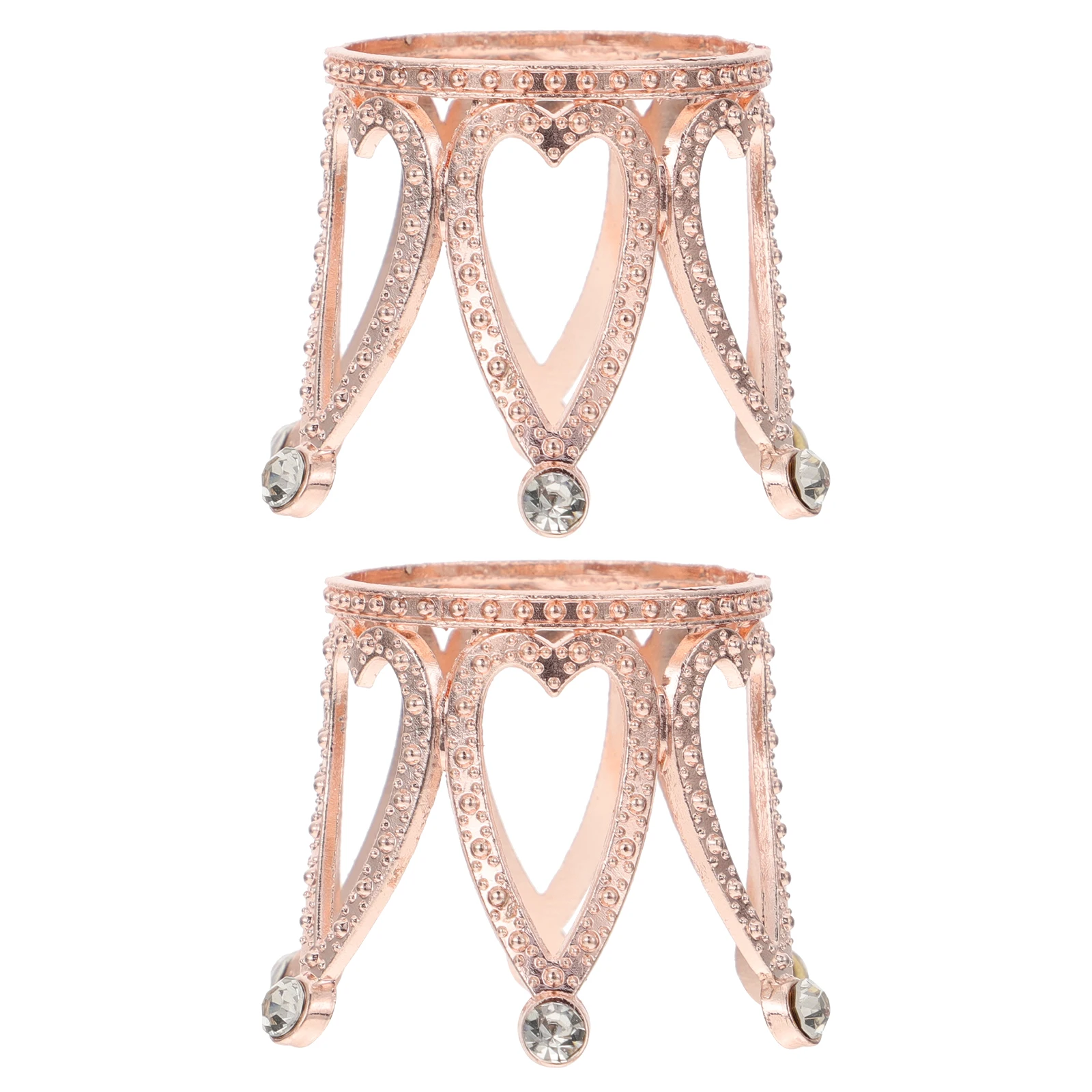 

2 Pcs Ball Decoration Vintage Zinc Alloy Crystal Ball Display Base Crown Base Stand for Stone Display Home Office Use