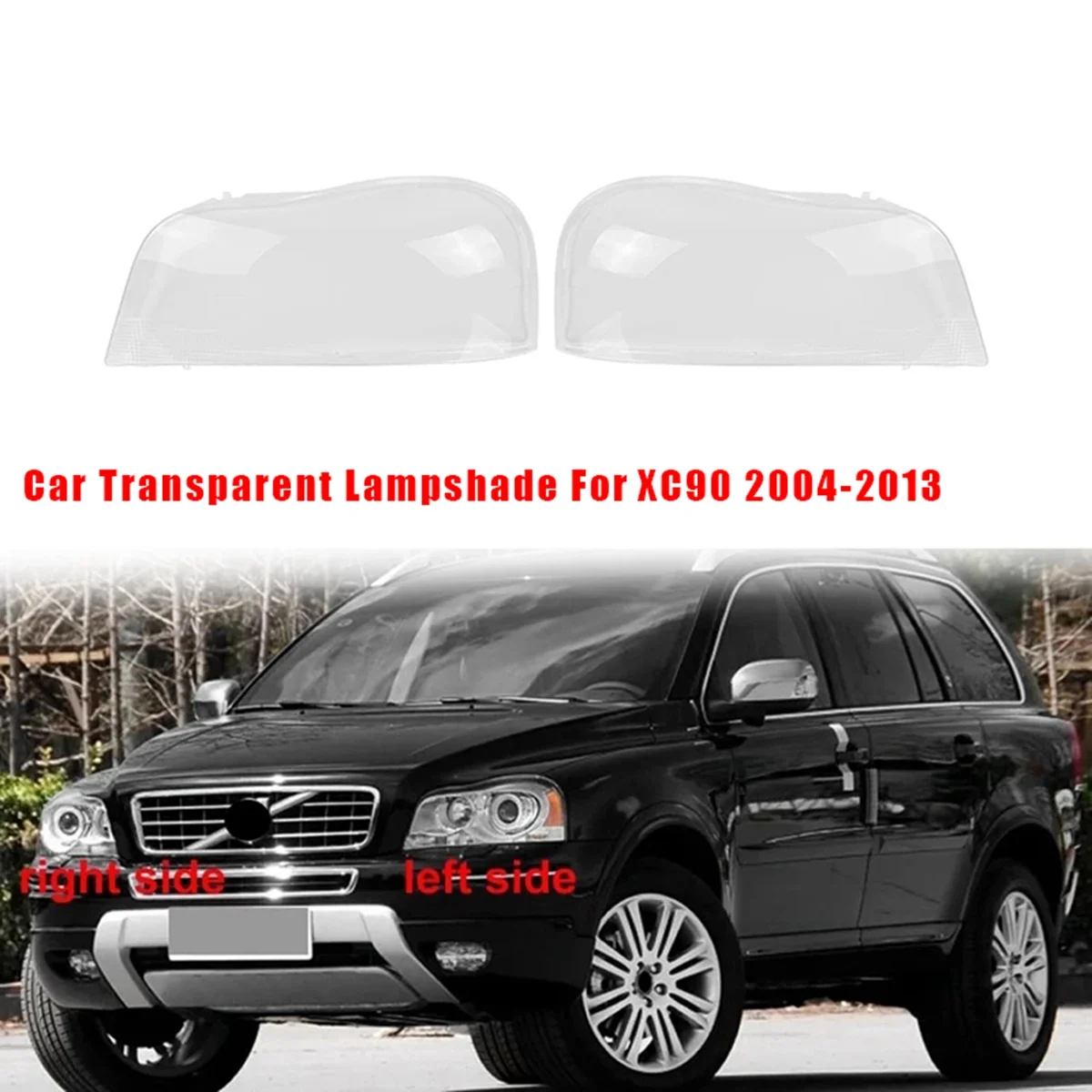 For -Volvo XC90 2004-2013 Car Transparent Lampshade Head Light Lamp Cover Gl es Lamp Shade Headlight Shell Cover Lens