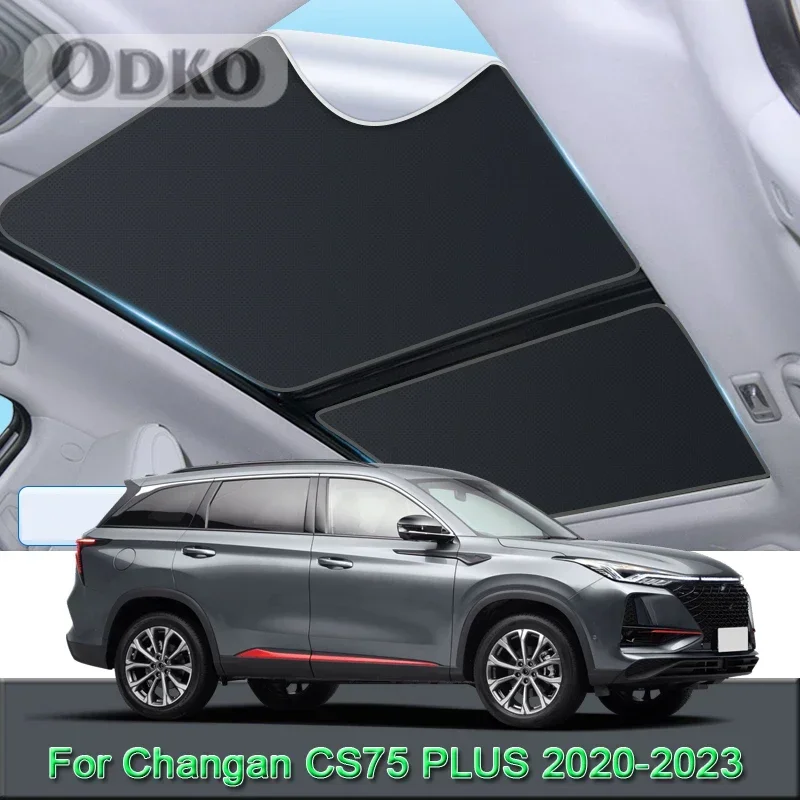 Car Electrostatic Adsorption Sunroof Sunshade For Changan CS75 PLUS 2020-2023 2024 Heat Insulation Skylight Sticker Accessories