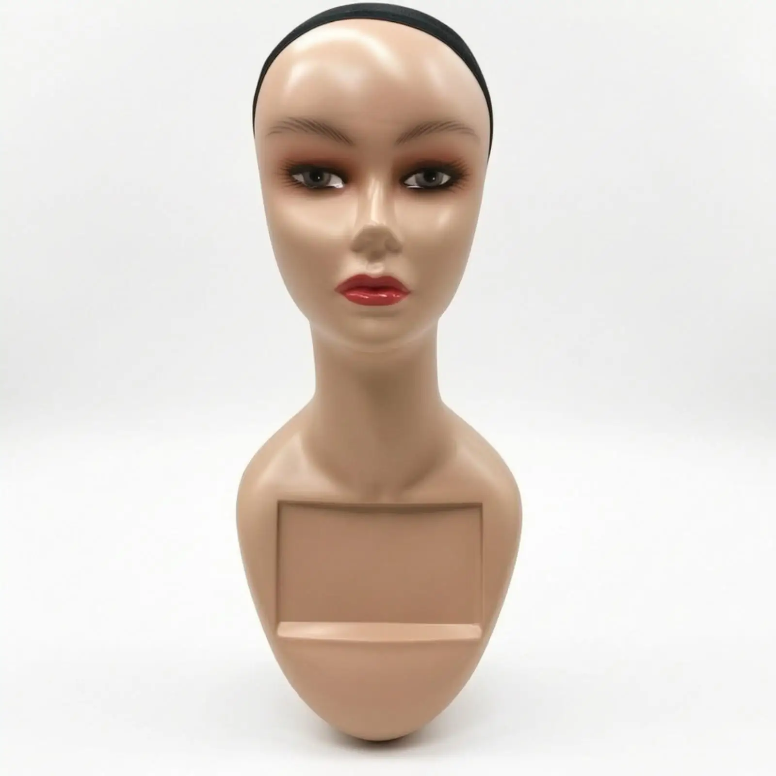 Woman Head Mannequin Bust with Face for Hairpiece Scarf Display Retail Salon Freestanding Base