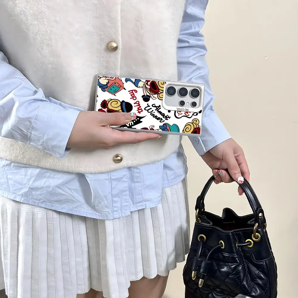 Cartoon H-Hysteric Mini Phone Case For Samsung Galaxy S25 S24 S22 S23 Ultra S21 S23 Plus 5G Shiny TPU Cover Shockproof Funda