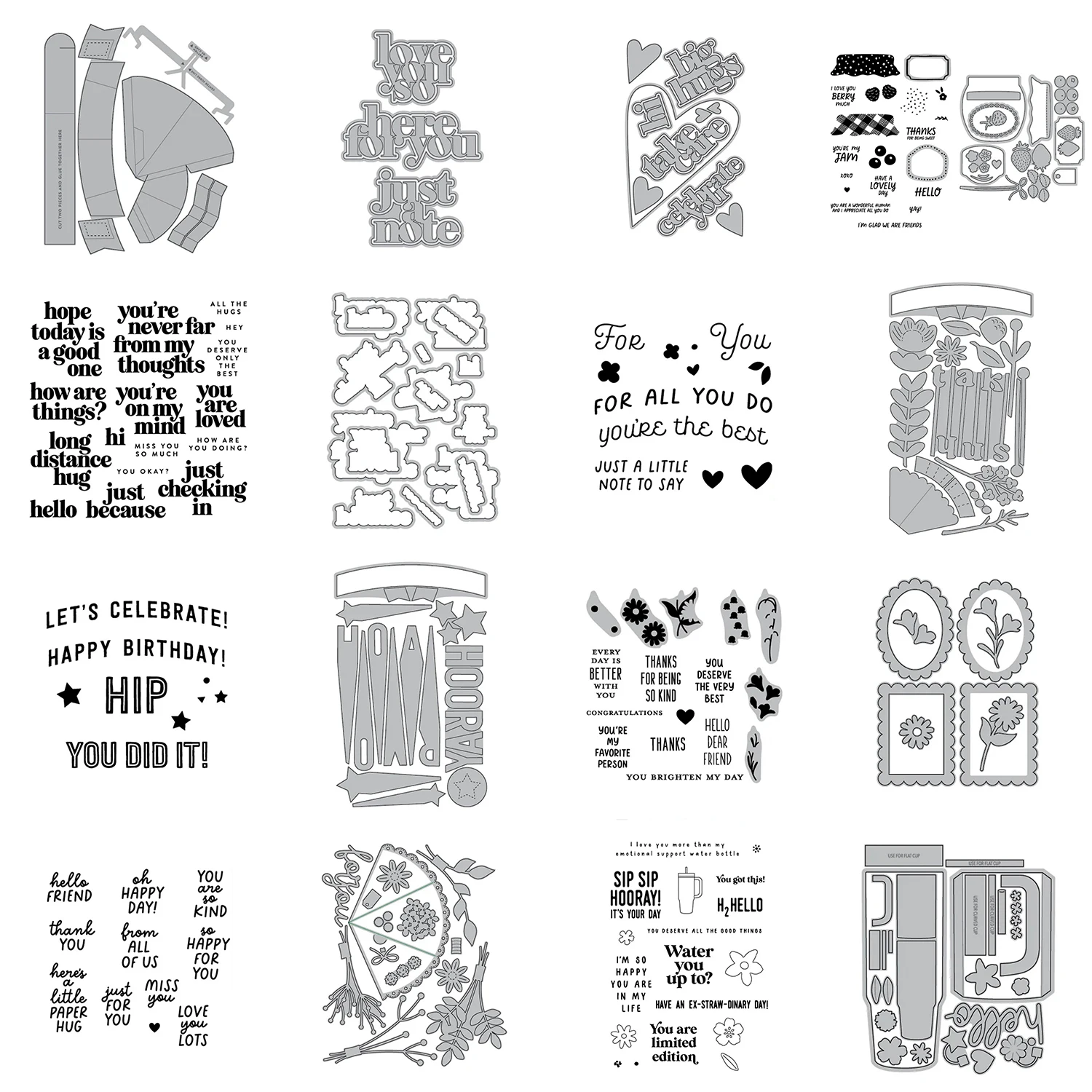 Burst of Cheer Metal Cutting Dies Checking In Clear Stamps and Die Cuts Sentiments Silicone Stamps for Making Cards Scrapbook