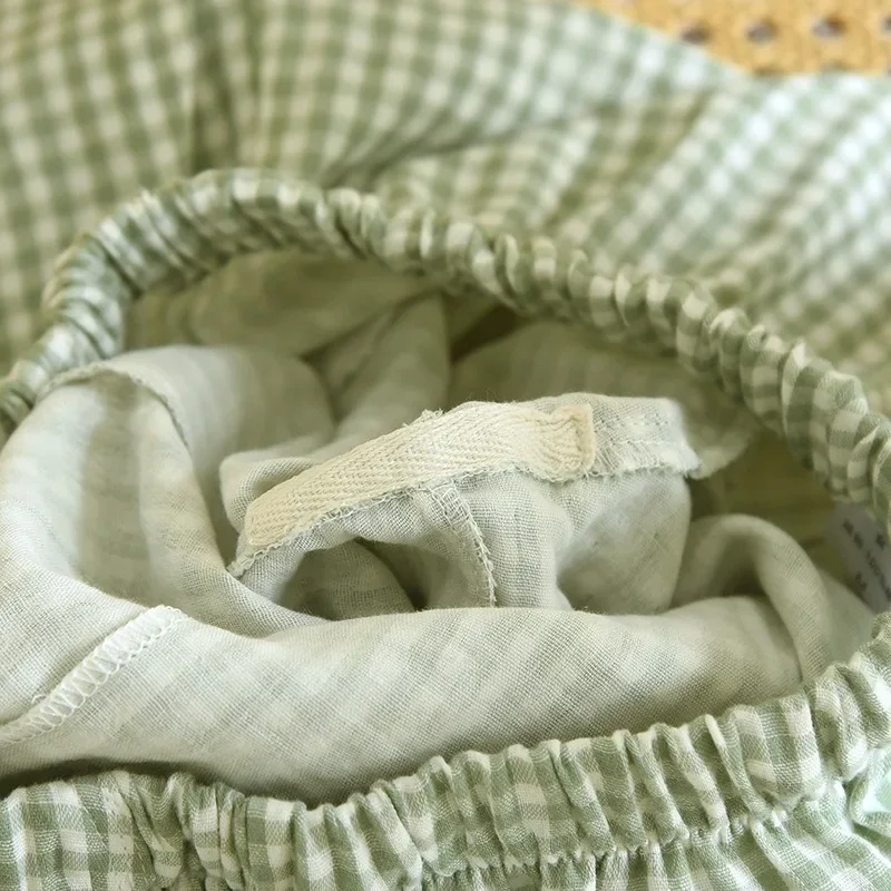 جديد ربيع/صيف 2025 سراويل نائمة للزوجين 100% قطن شاش للرجال والنساء سراويل منزلية رفيعة بسيطة متقلب