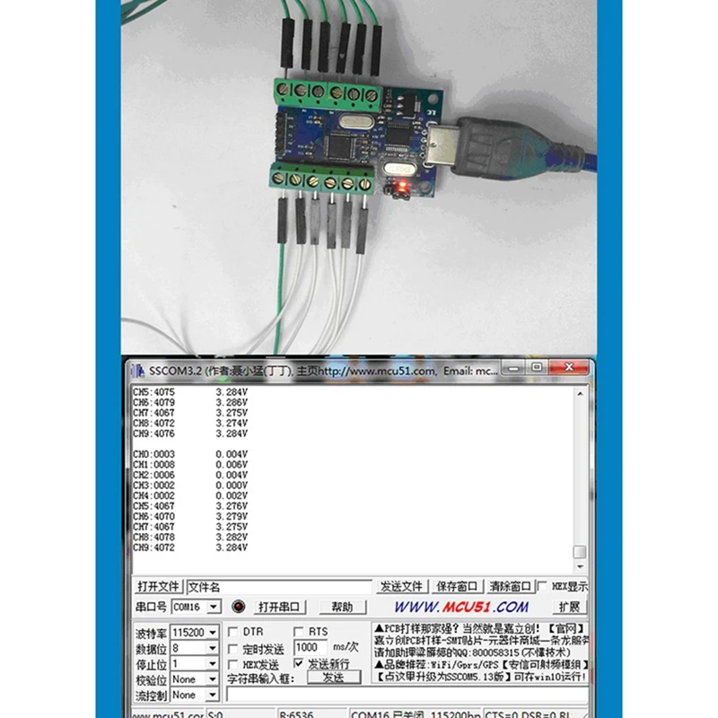 STM32F103C8T6 ADC Module USB Interface 10 Channel 12Bit AD Sampling Data Acquisition STM32 UART Communication For ADC Module