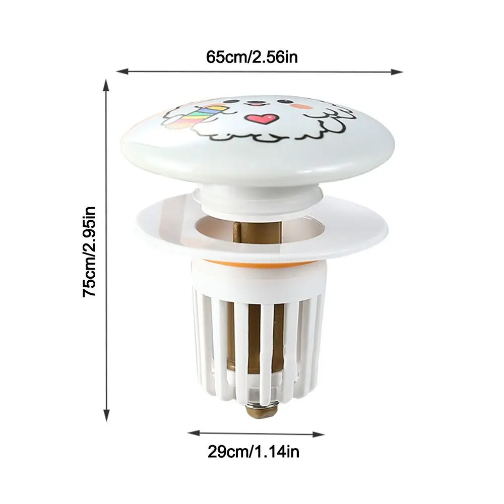 Cute Puppy Pattern Rebound Drain Plug Pop-up Design Anti-clogging Function Anti-clogging Hair Catcher