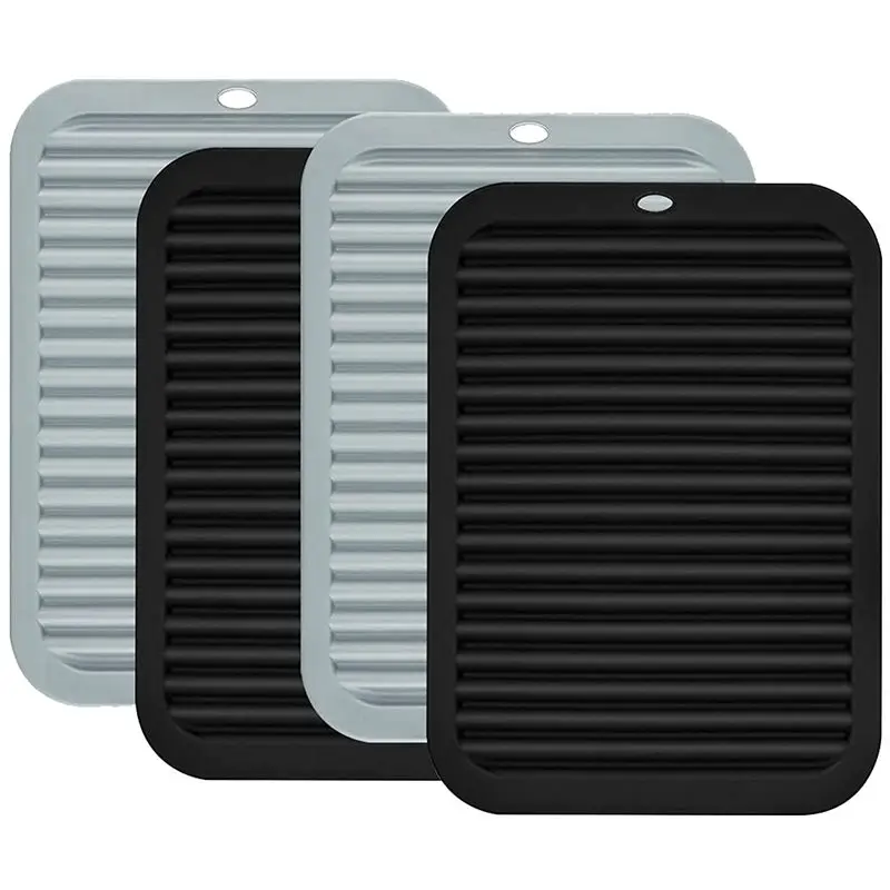 *N21R 4 Pack Silicone Trivet Mats, Silicone Pot Holders for Kitchen Counter, Heat Resistant, Anti Slip, Easy to Wash and Dry