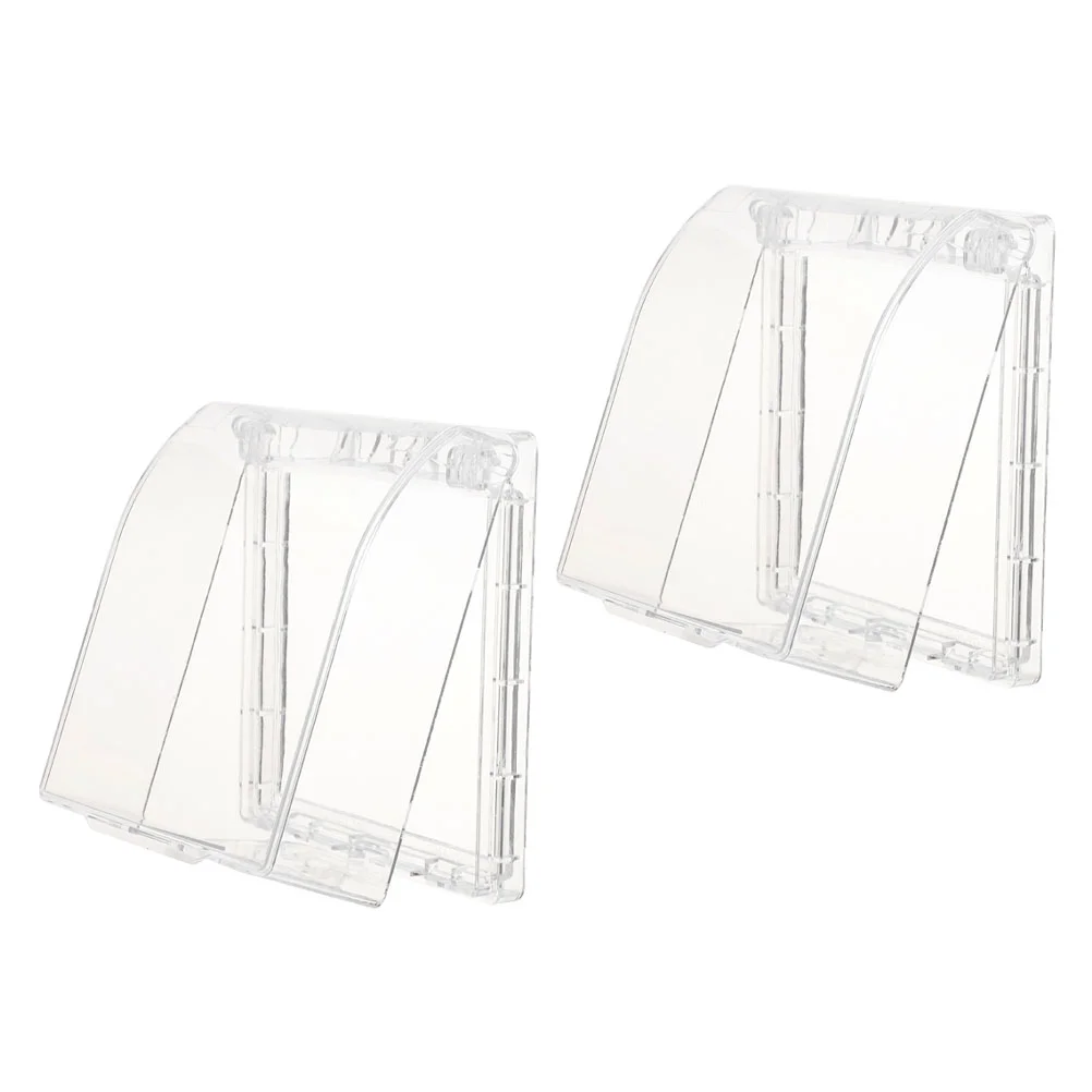 2 Pcs Clear Protective Doorbell Cover Outdoor Rain Protector Transparent High Hardness Plastic Waterproof Box