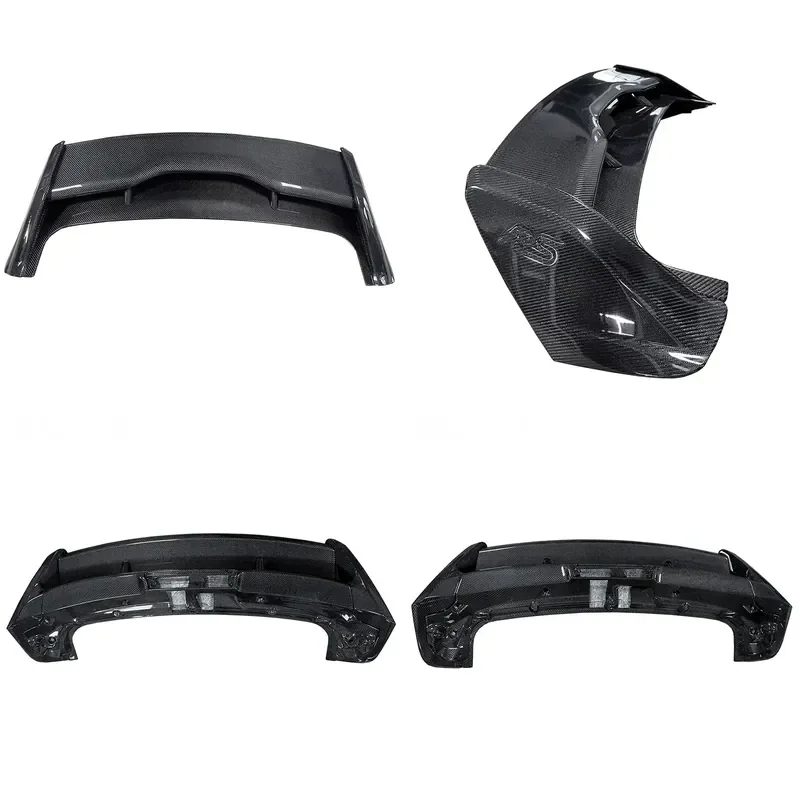 for Ford Focus MK3.5 Double Layer Carbon Fiber Tail Spoiler Modified Style Polished Surface Auto Rear Wing Trunk Lid Lip