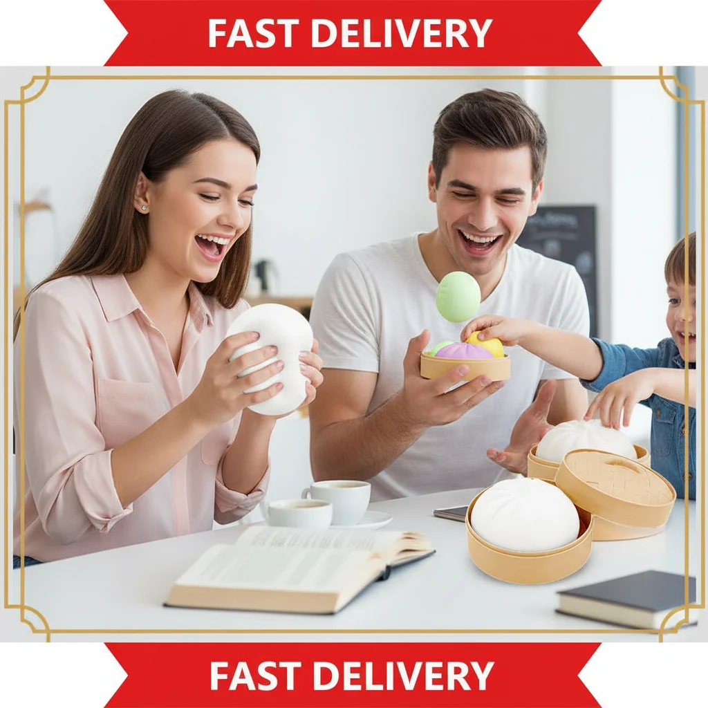 1/4PCS Imitation Stuffed Bun Cha Siu Bao Slow Rebound Vent Toy Novelty Toy Fidget Toy Feel Good Squishy Stress Relief Gift