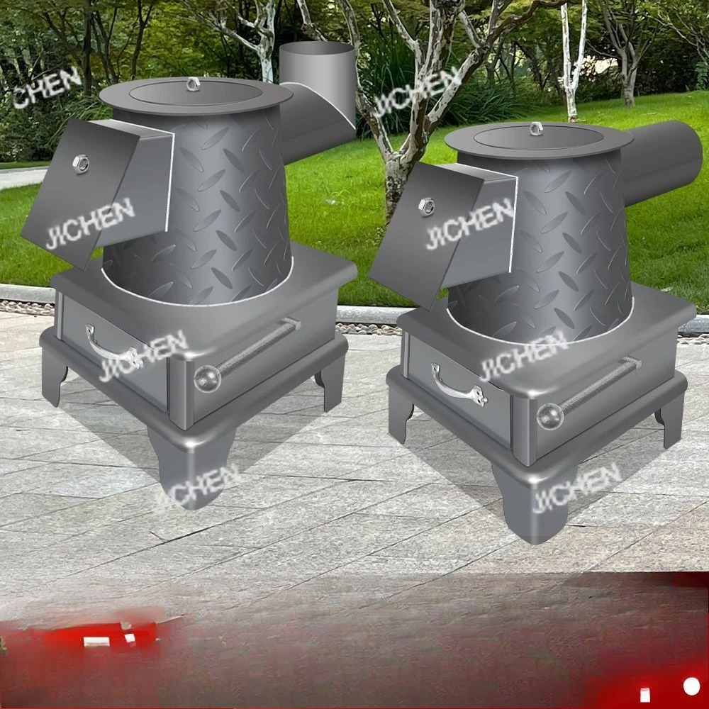 Estufa de gas para calefacción interior, leña y carbón, placa de acero ultragruesa de doble propósito, horno antiguo para cocinar en el hogar