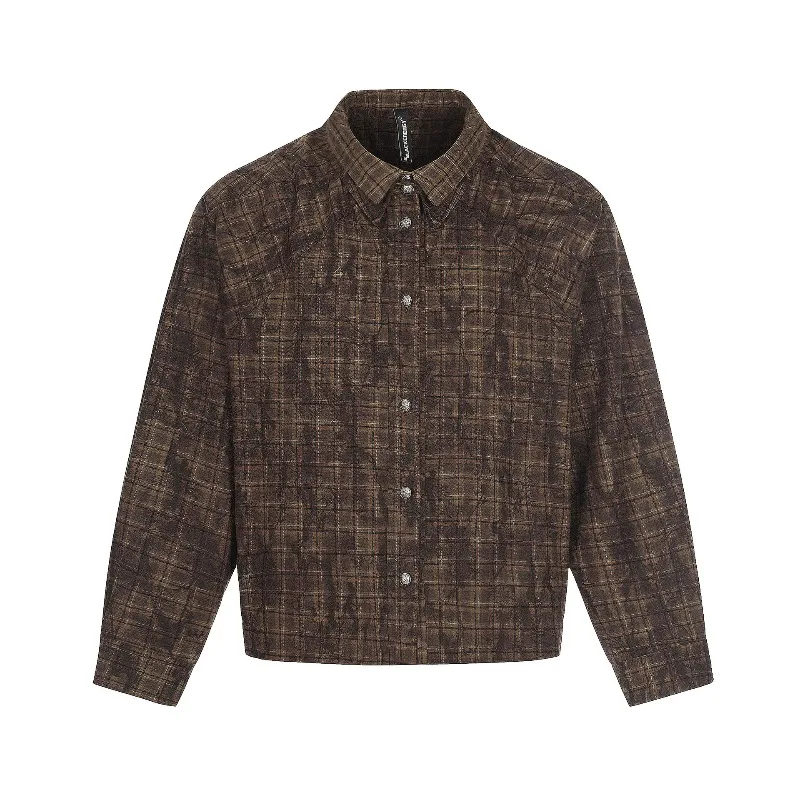 Y2k Retro Vintage Plaid Long Sleeved Shirts for Men Japan Korean Streetwear Autumn New Men's Casual Loose Shirt Jacket Coat