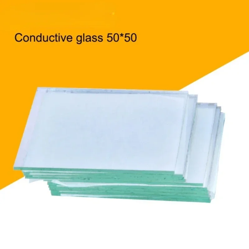 50x50x1.1mm Less 10 Ohm/sq 10pcs Lab Transparent Conductive Glass Indium Tin Oxide Ito Glass Coated Glass