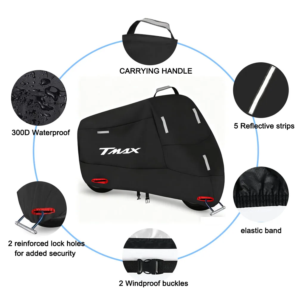 Motorcycle Cover 300D Oxford Waterproof Outdoor Indoor Protective Snow Dust UV Protection for TMAX T-MAX 530 2012-2016 2015 2014
