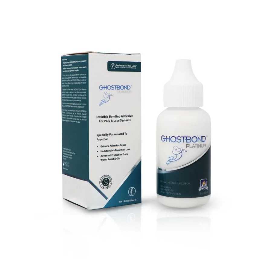 

GHOSTBOND Platinum Water Resistant Wig Glue for Extreme Heat 1.3oz Hair Replacement Adhesive for Poly and Lace Wigs in HighTemp