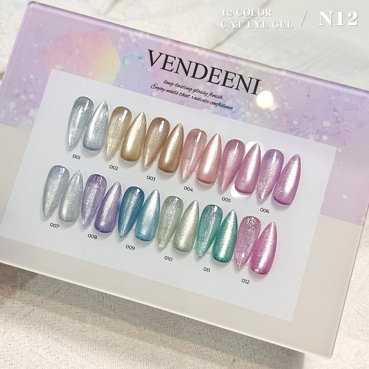 Vendeeni Super Popular12colors Dreamy Diamond Cat Eye Gel Polish Set for Nail Art Salon Unique Design Nail Gel Polish