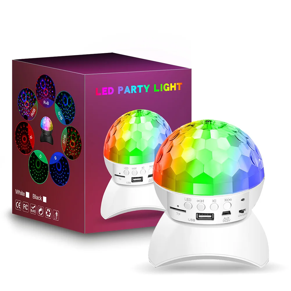 Home Colorful Magic Ball Light Bluetooth Speaker Disco Party Lamp Strobe Light Bedroom Dorm Karaoke Atmosphere Light