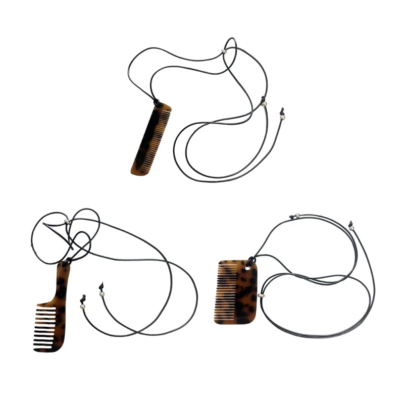 

Elegant Acetate Leopard Comb Necklace Choker for Everyday Wear or Special Event