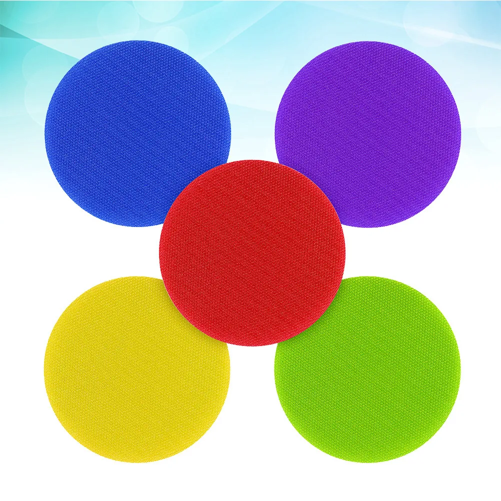 

30Pcs Colorful Round Carpet Markers Nylon Hook Loop Stickers for Activities Game Teaching Training Classroom Family