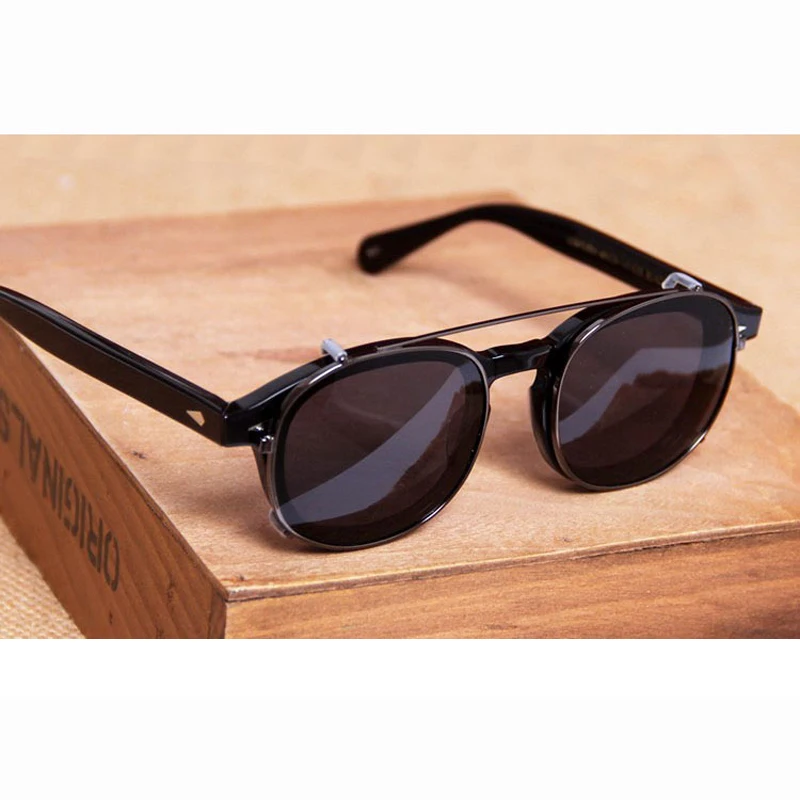 Lemtosh Clip On Sunglasses Men Johnny Depp Polarized Lens Women Luxury Brand Vintage Versatile Driver\'s Sun Glasses Lens