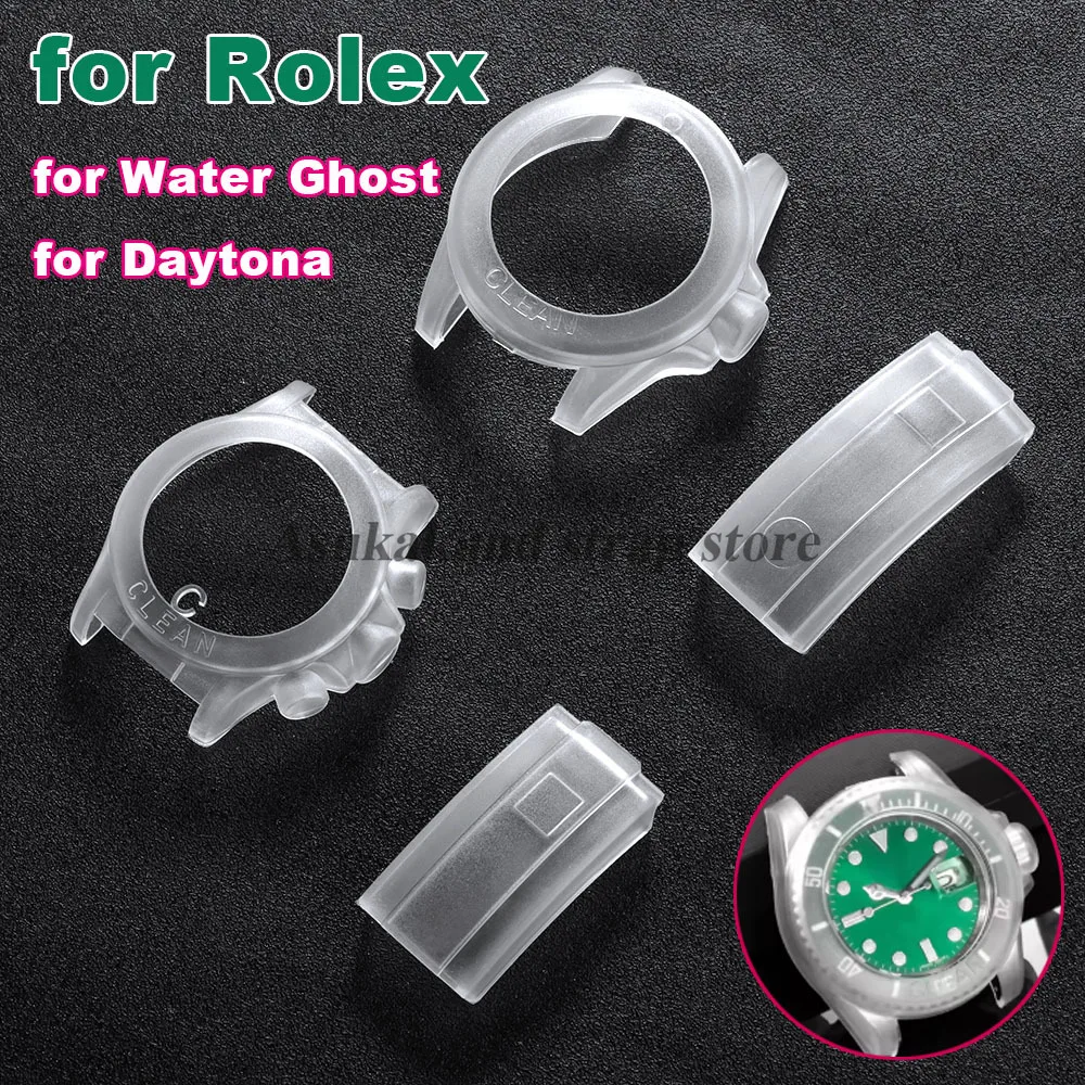 Funda protectora transparente para reloj, película protectora de silicona resistente al agua y a los arañazos para Rolex Water Ghost DayTona, funda para reloj de 40mm