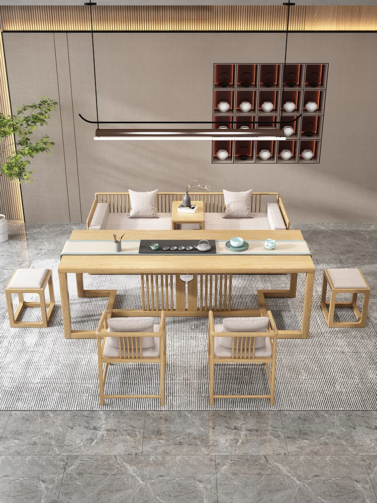 Bubble Tea Table Chair Combination Zen Tea Table Solid Wood Log Tea Table Tea Room Furniture Balcony Living Room