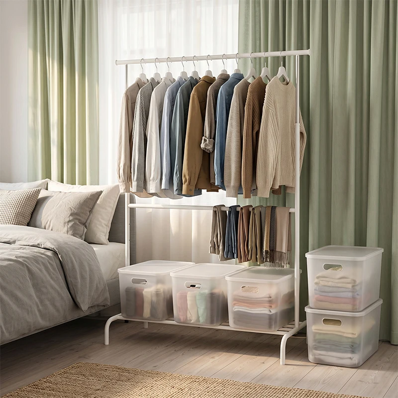 4-Pack Extra Large Closet Storage Bins, Premium Square Storage Boxes, 13-Inch Plastic Storage Containers, No Lid/With Lid, Ideal for Organizing Clothes and Tools. Convenient & Tidy, A Must-Have for Home Organization! Ships from Local Warehouse.