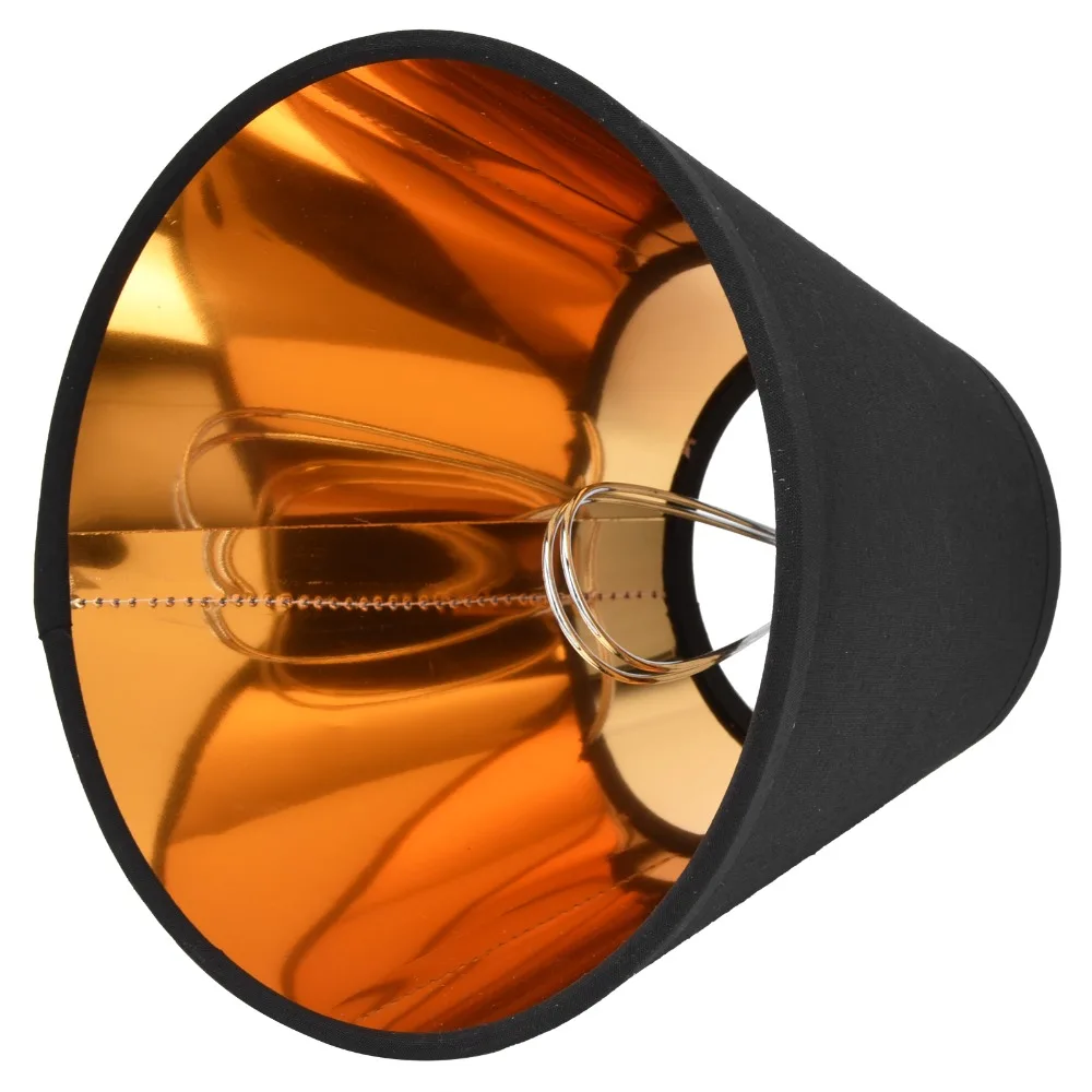 6PCS Simple Black&Gold Lampshade Fabric Clip On Design Lamp Cover Lightweight Wall Lamp Shade Floor Pendant Light