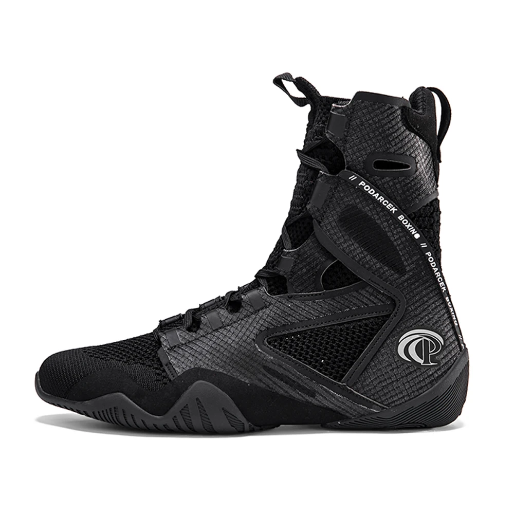 2025 New Men's Wrestling Boots Fitness Training Shoes Black and White Boxing Shoes Men's Designer Combat Boots