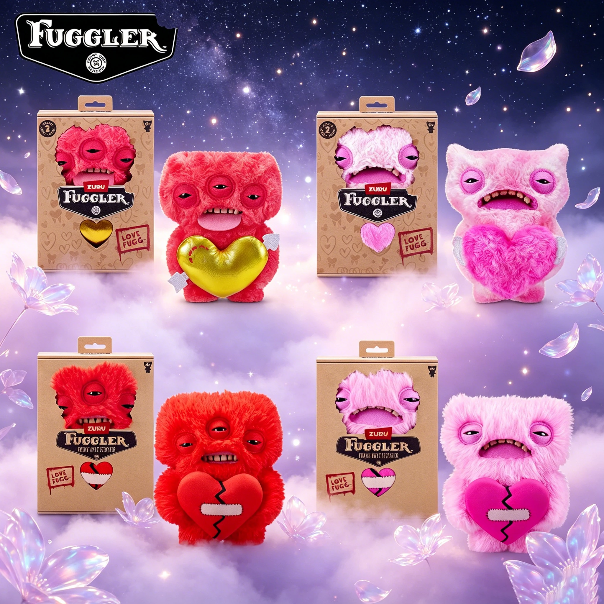 Peluche officielle authentique Fuggler Love Fugg 2ème génération, jouet en peluche design original, mignon et original, figurine de collection anime, cadeau décoratif 23CM