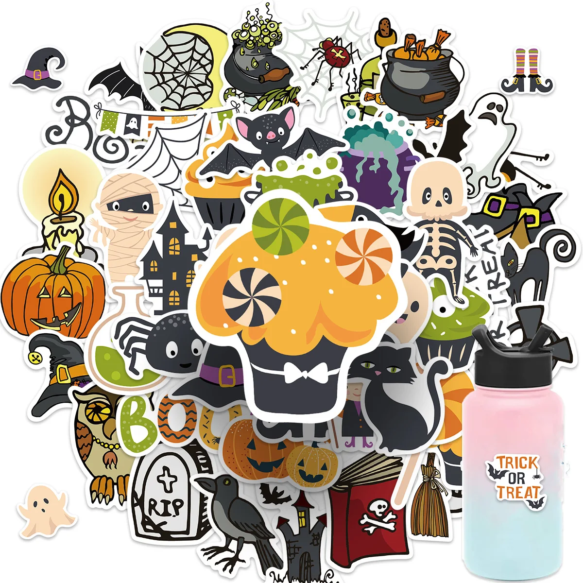 50 Stück Halloween-Aufkleber, kreative Aufkleber, Handys, Computer, Wandaufkleber, hoher ästhetischer Wert, lustige Dekorationen – Detail 3