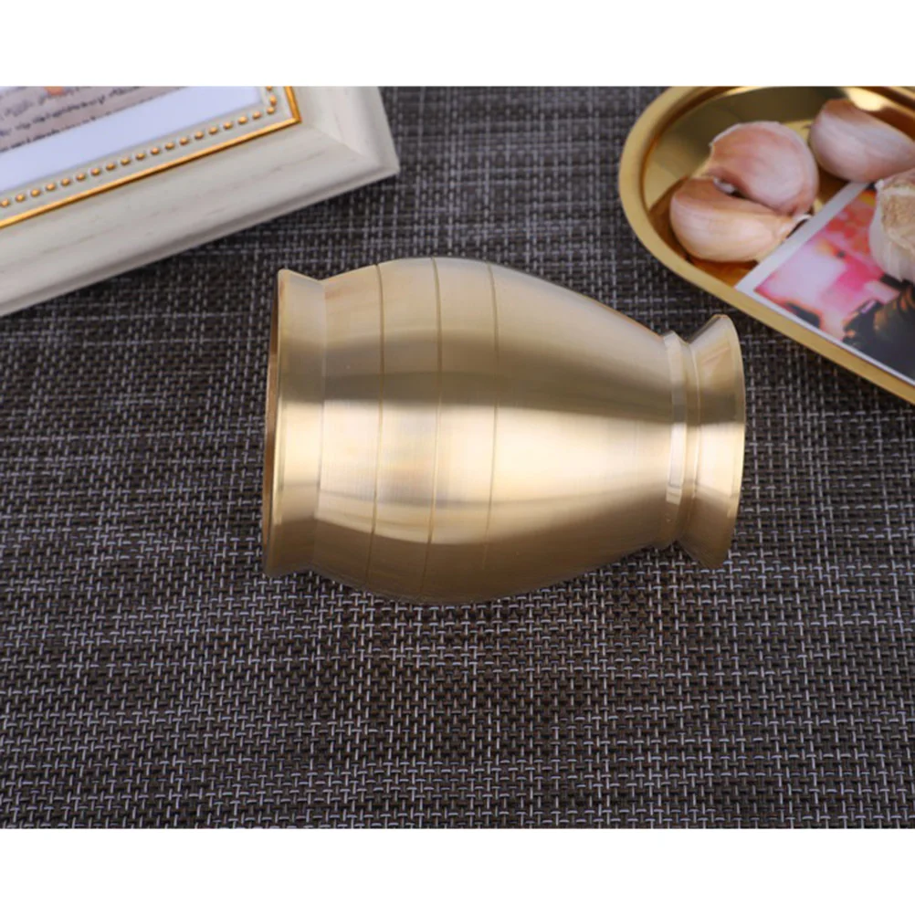 

Brass Mortar Pestle Heavy Duty Non Skid Base Spice Manual Tool Medicine Bowl Crusher Easy Clean Kitchen Pharmacy