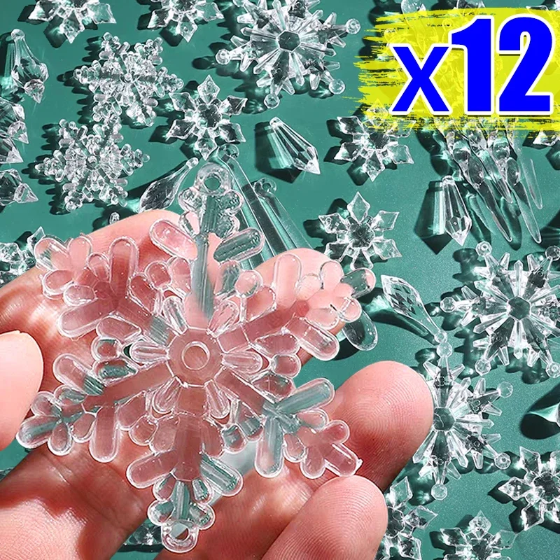 Crystal Snowflake Ornament Christmas Tree Icicle Snowflake  Angel Elk Reindeer Clear Crystal Indoor Outdoor Party Decorations