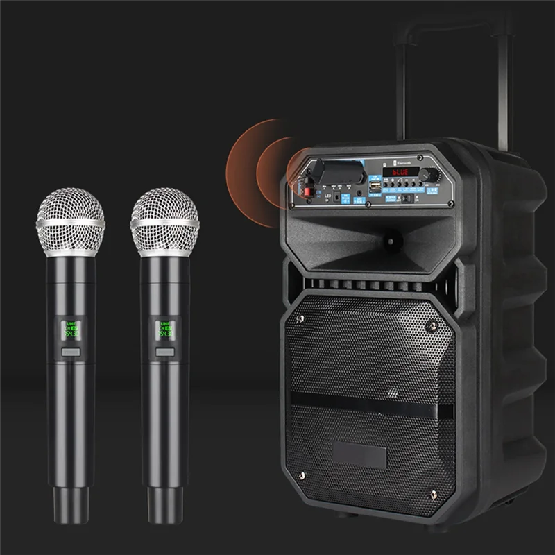 

ABUOWireless Microphone Professional UHF Recording Karaoke Handheld 1 Channel Lithium Battery for Stage Church Party School