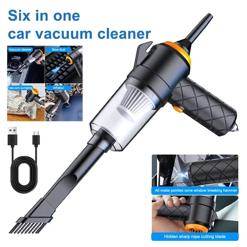 Wireless car mounted 6000pa vacuum cleaner, household small rechargeable handheld powerful indoor sofa desktop vacuum cleaner Mi