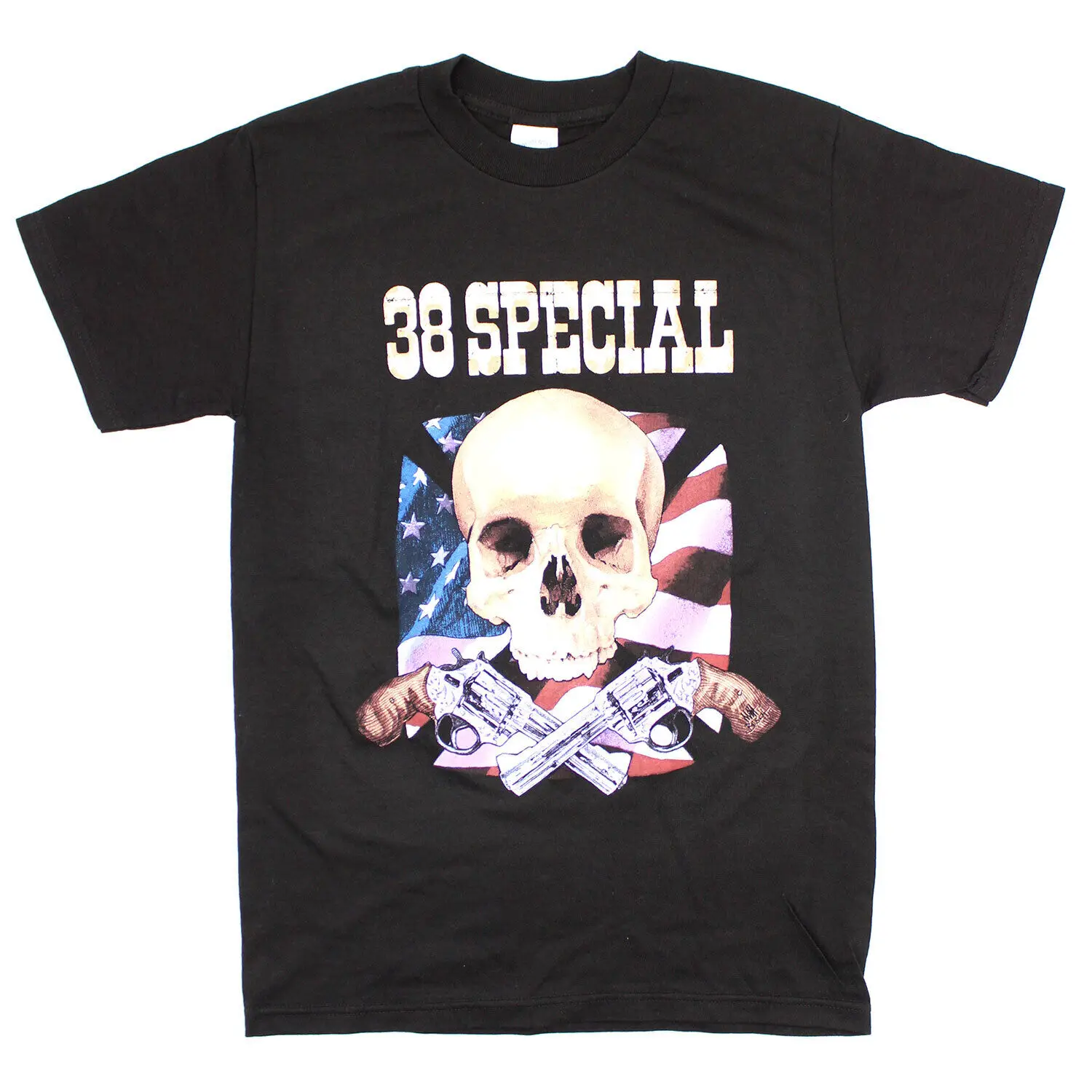 

Men's 38 Special Skull Flag Guns Tour Tee T-shirt Small Black