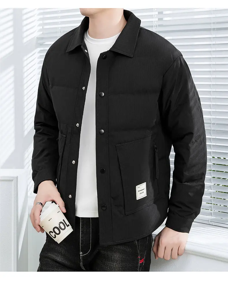 Neu eingetroffen: Herren-Freizeit-Daunenjacken 2026 – Herbst/Winter Einreiher-Puffermäntel, winddichte, warme Streetwear-Steppkleidung – Detail 15