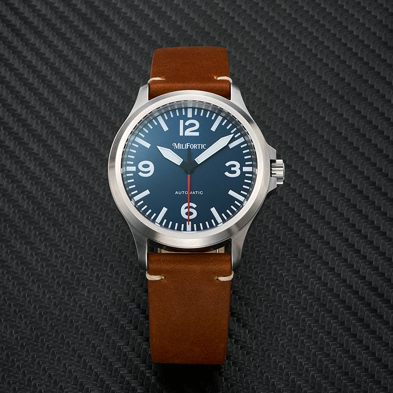 Milifortic 39mm Pilot Watch Man M096 Large Arabic Numerals Dial