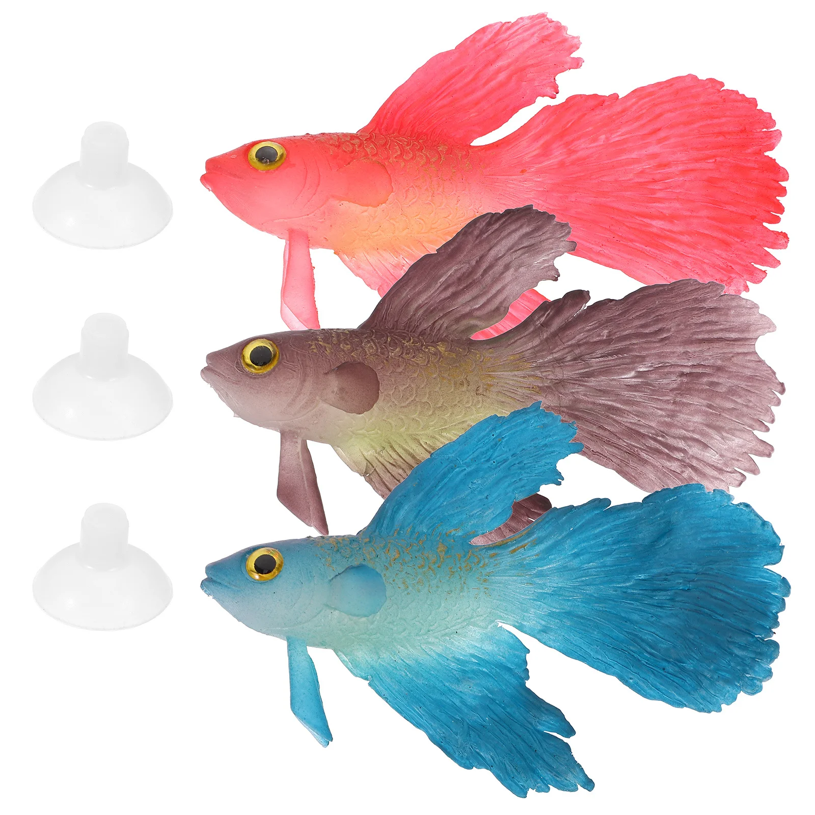 

3Pcs Stylish Silicone Fake Fish Compact Decorative Goldfish Home Office Aquarium Supplies Fake Fish Tank Aquarium Decor
