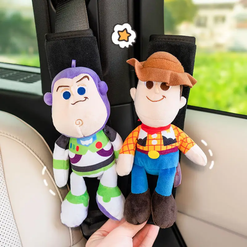 

Anime Disney Woody Seat Belt Shoulder Cover Cute Cartoon Car Safety Rope Protective Cover Car Decoration Accessories Jewelry Toy