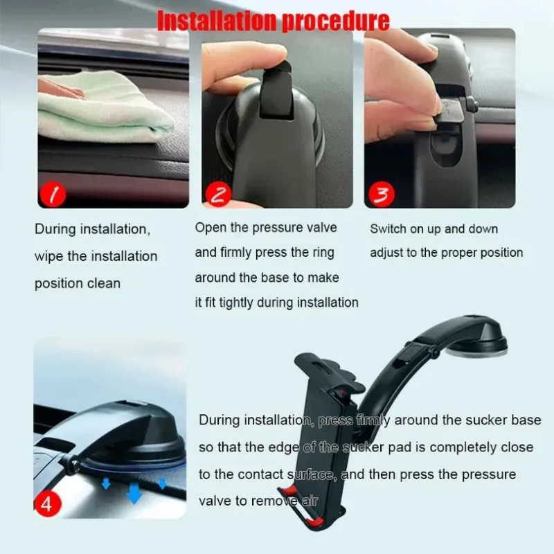 Adjustable Suction Cup Tablet Car Holder Mobile Bracket Stand for Samsung Galaxy Z Fold 4 3 2 Phone Mount for iPad GPS Holder