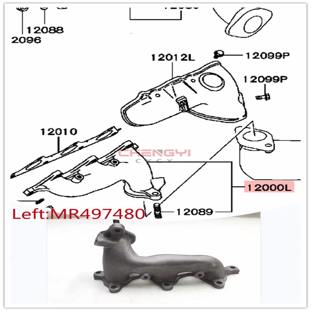 Exhaust Manifold For Pajero Montero Sport V67W V75W V77W MR968801 MR497480