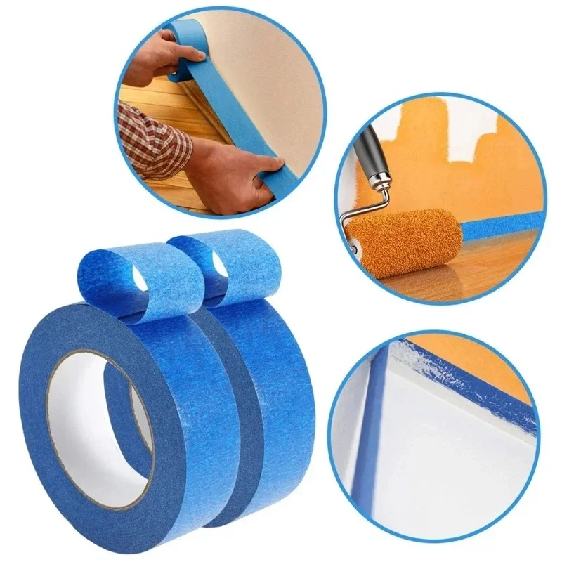 3 Roll/Set Paint Tape Multi-Surface Masking Easy Removal Paint Tape Security Wall Painting Crafts Art Construction Home - view 3