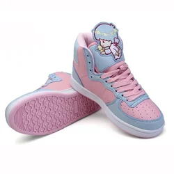 Cute Harajuku Women's Little Twin Star High Top Platform Flats Shoes Students Lolita Girls Casual Sneakers