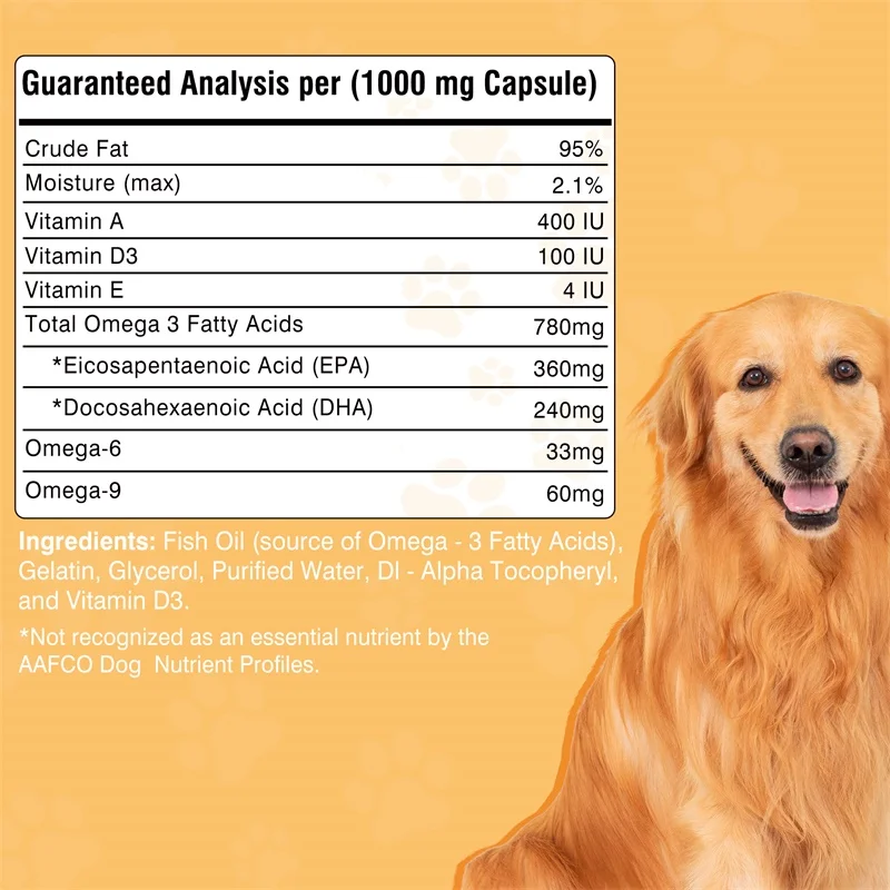 Omega Supplements for Dogs - Reduces Hair Loss and Itching, Improve Joint Flexibility, Promote Healthy Radiant Skin and Hair