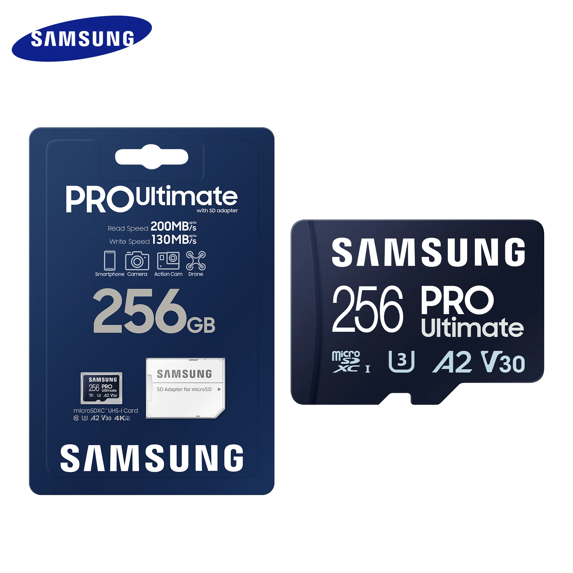 

SAMSUNG TF Card PRO Ultimate MicroSDXC 512GB U3 V30 A2 MicroSD Card 128GB 256GB with Adapter Flash Memory Card for Phone Tablet