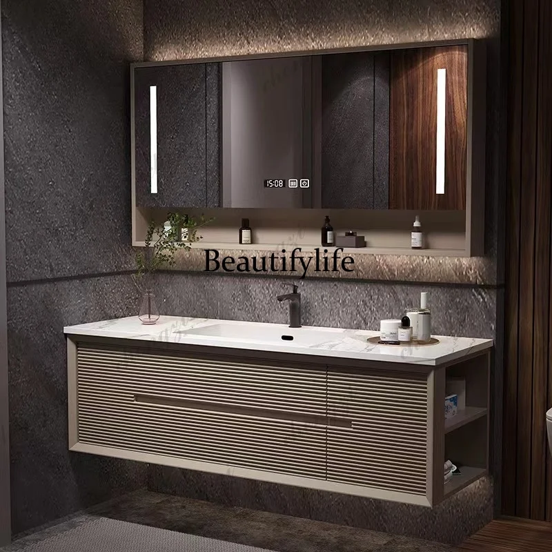 

Luxury Organizer Shelf Bathroom Cabinet Lighting Black Hotel Toilet Bathroom Cabinet Vanity Salle De Bain Armoire Furniture